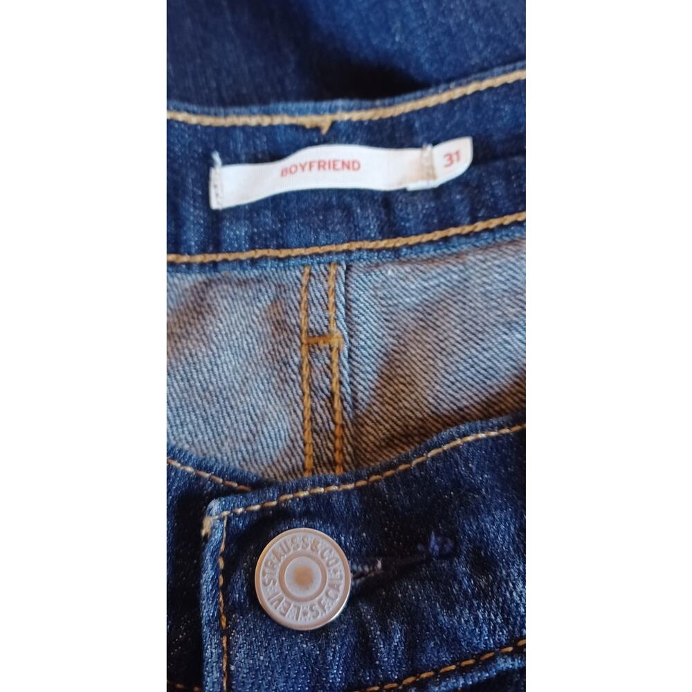 Levi's Dark Wash Boyfriend Jeans Women's Size 16 (36" Waist) Short Inseam - Picture 7 of 9